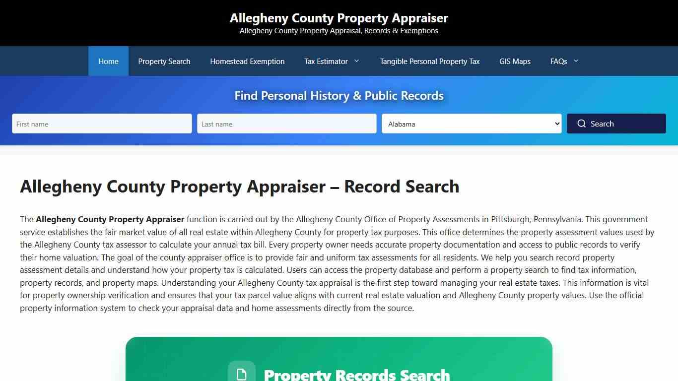 Allegheny County Property Appraiser - Record Search